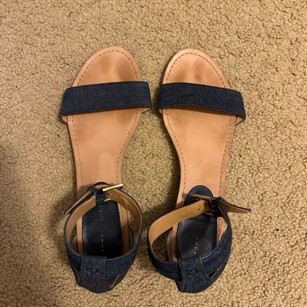 Tommy Hilfiger Women's Denim Ankle Strap Sandals